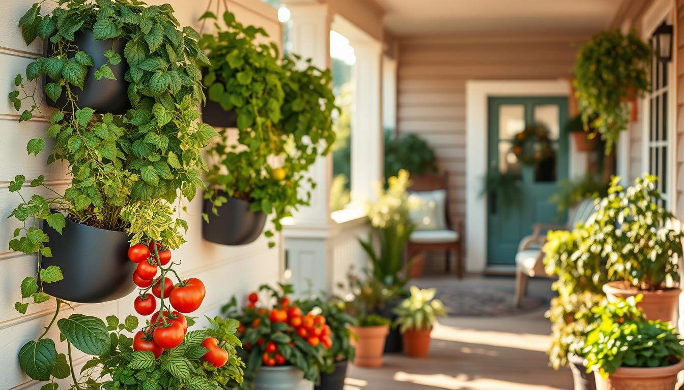 vertical planters with edible plants on a porch vertical planters with edible plants on a porch